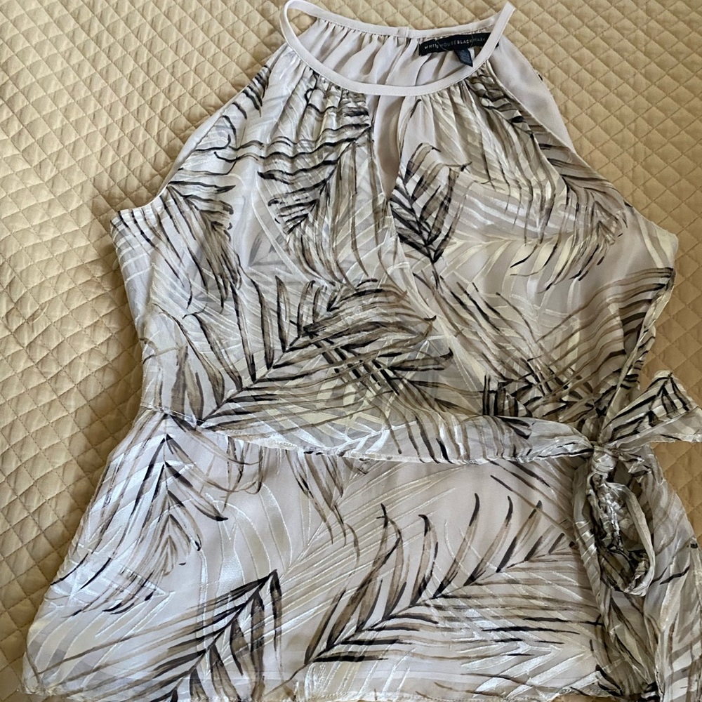 White House Black Market Leaf Print Blouse